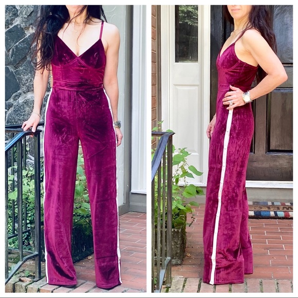 #07 FABULOUS VELVET WIDE LEG JUMPSUIT WITH SIDE DETAIL - Picture 2 of 13